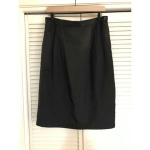 Leslie Fay Sportswear Vintage Black Pencil Skirt Sz 12 Solid